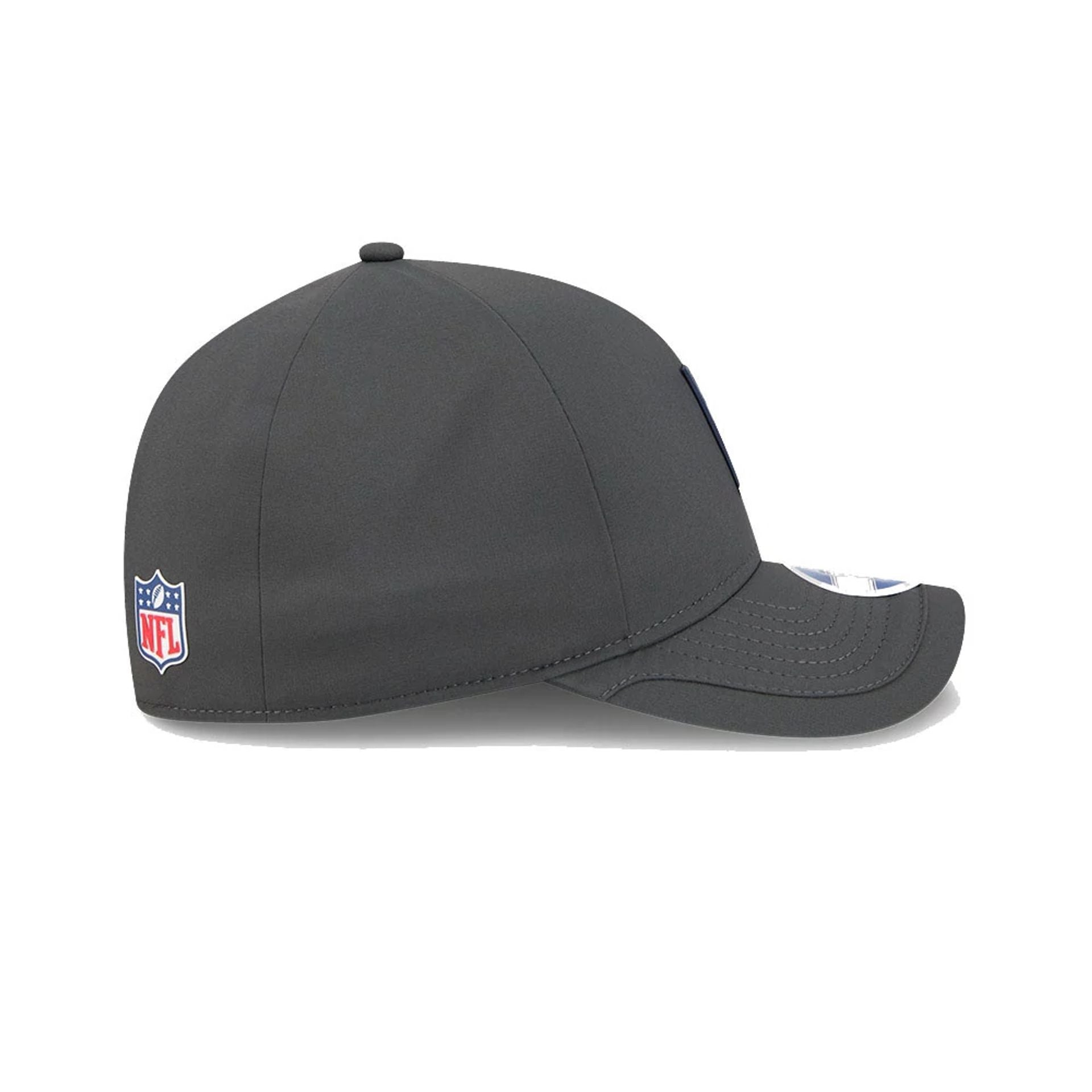 This is a New England Patriots NFL Sideline 2025 Charcoal 9FORTY M-Crown Adjustable Cap 6