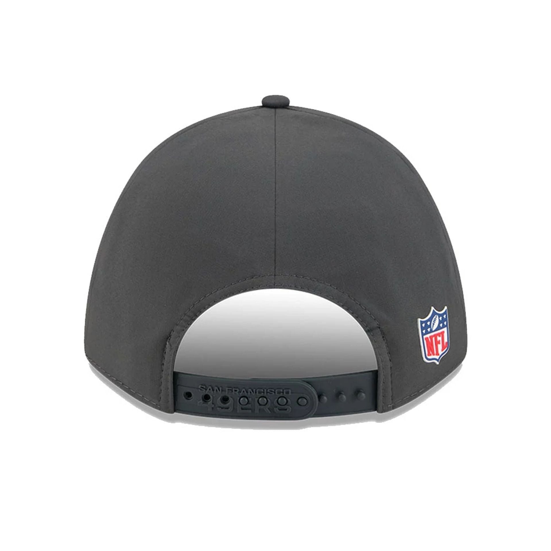 This is a San Francisco 49ers NFL Sideline 2025 Charcoal 9FORTY M-Crown Adjustable Cap 7