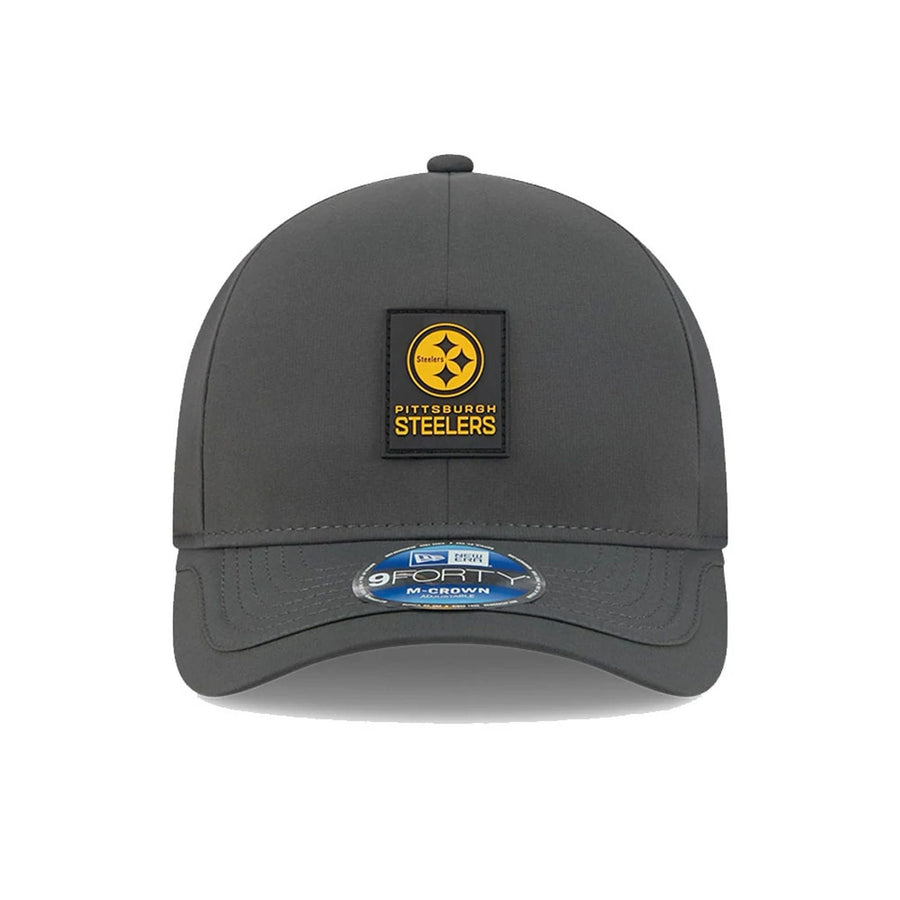 This is a Pittsburgh Steelers NFL Sideline 2025 Charcoal 9FORTY M-Crown Adjustable Cap 3