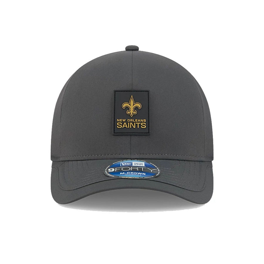 This is a New Orleans Saints NFL Sideline 2025 Charcoal 9FORTY M-Crown Adjustable Cap 3