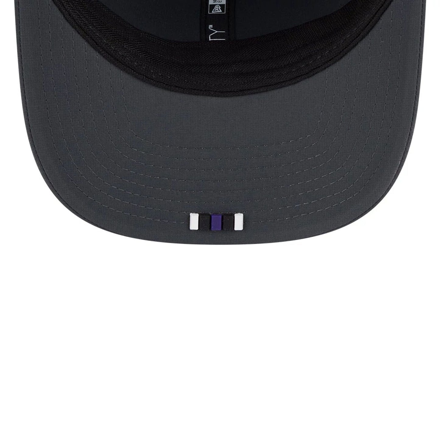 This is a Baltimore Ravens NFL Sideline 2025 Charcoal 9SEVENTY Stretch Snap Adjustable Cap 2