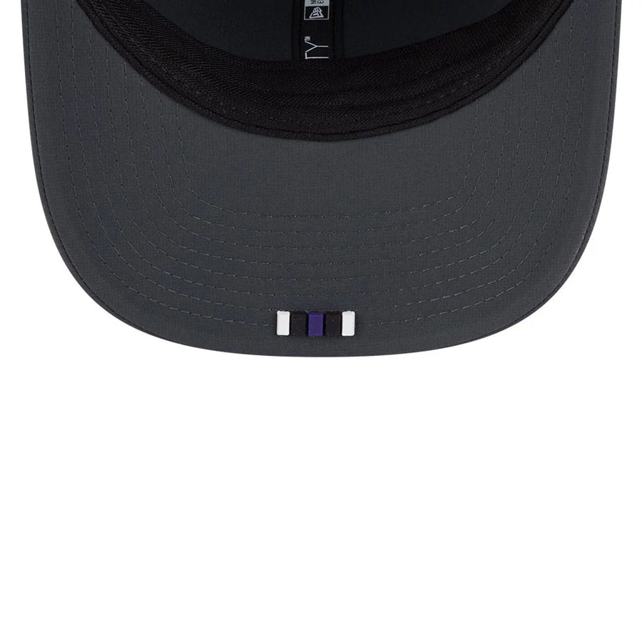 This is a Baltimore Ravens NFL Sideline 2025 Charcoal 9SEVENTY Stretch Snap Adjustable Cap 2