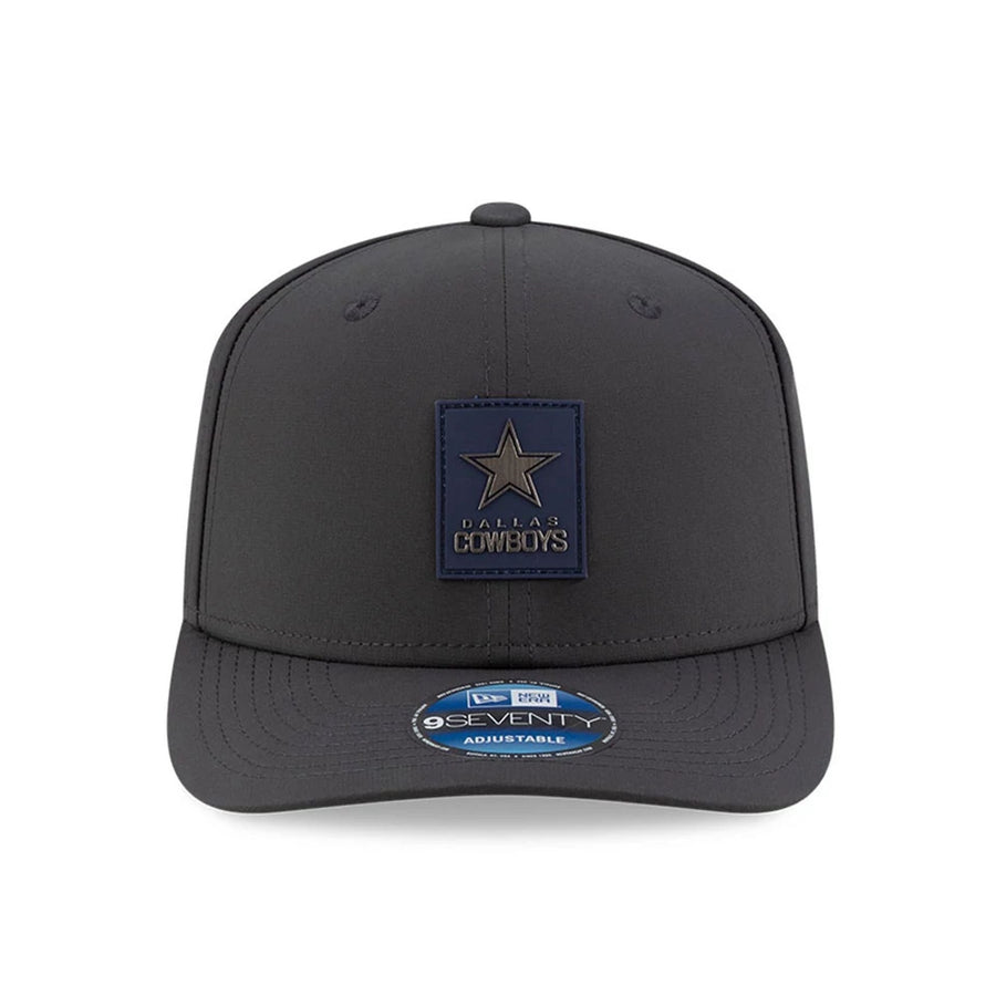 This is a Dallas Cowboys NFL Sideline Charcoal 9SEVENTY Stretch Snap Adjustable Cap 3