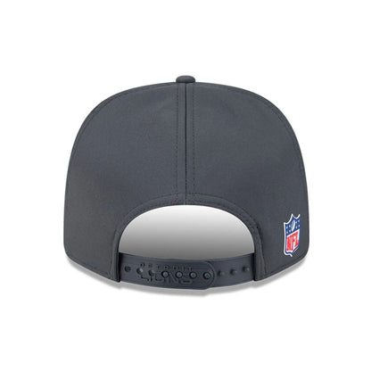 This is a Detroit Lions NFL Sideline 2025 Charcoal 9SEVENTY Stretch Snap Adjustable Cap 7
