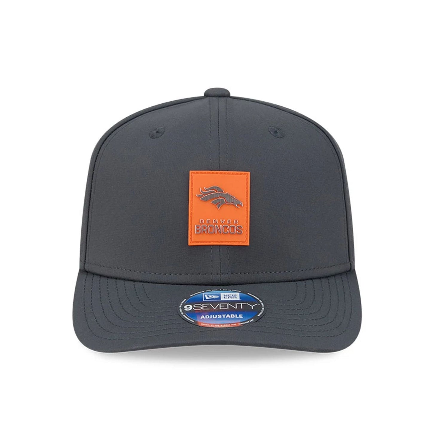 This is a Denver Broncos NFL Sideline 2025 Charcoal 9SEVENTY Stretch Snap Adjustable Cap 3