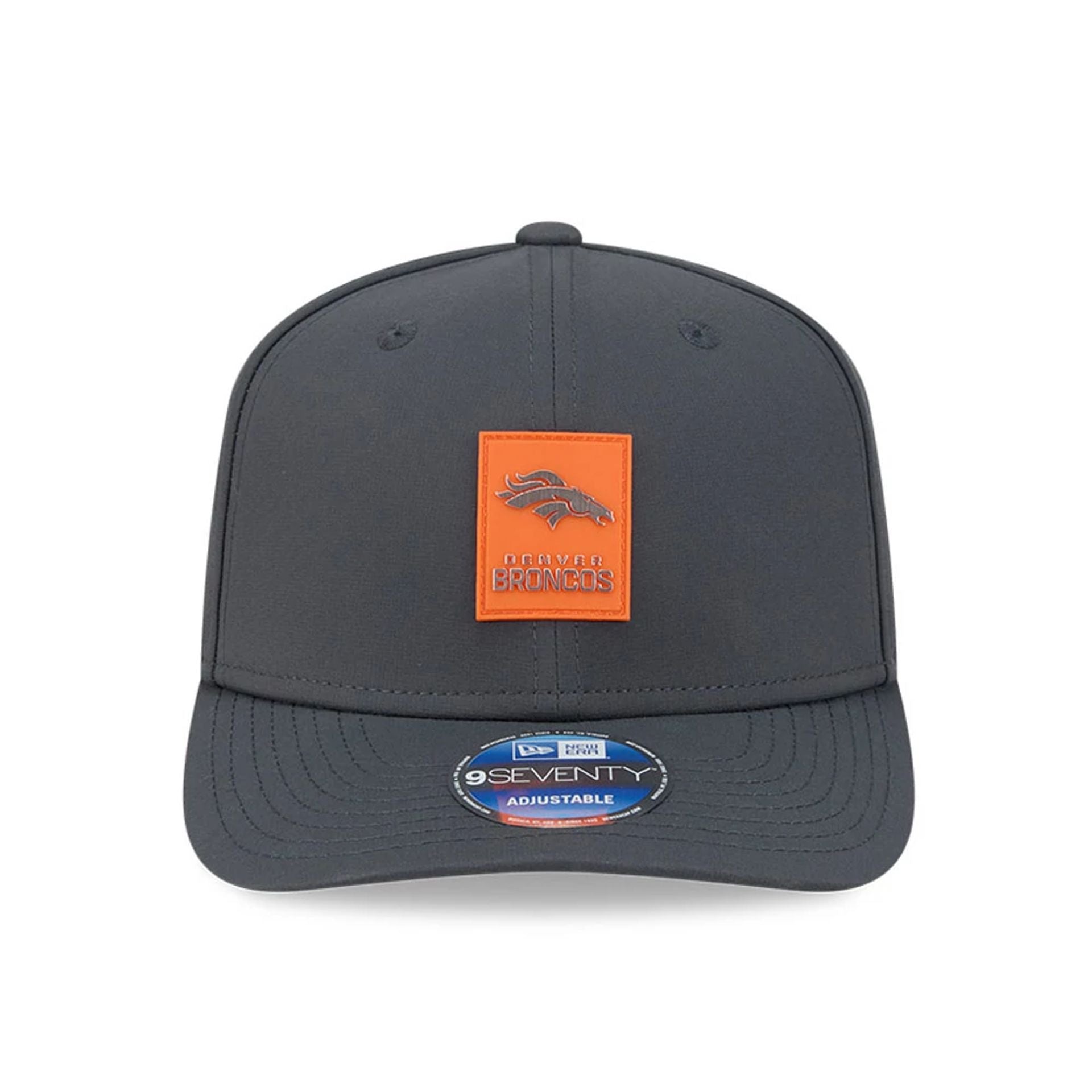 This is a Denver Broncos NFL Sideline 2025 Charcoal 9SEVENTY Stretch Snap Adjustable Cap 3