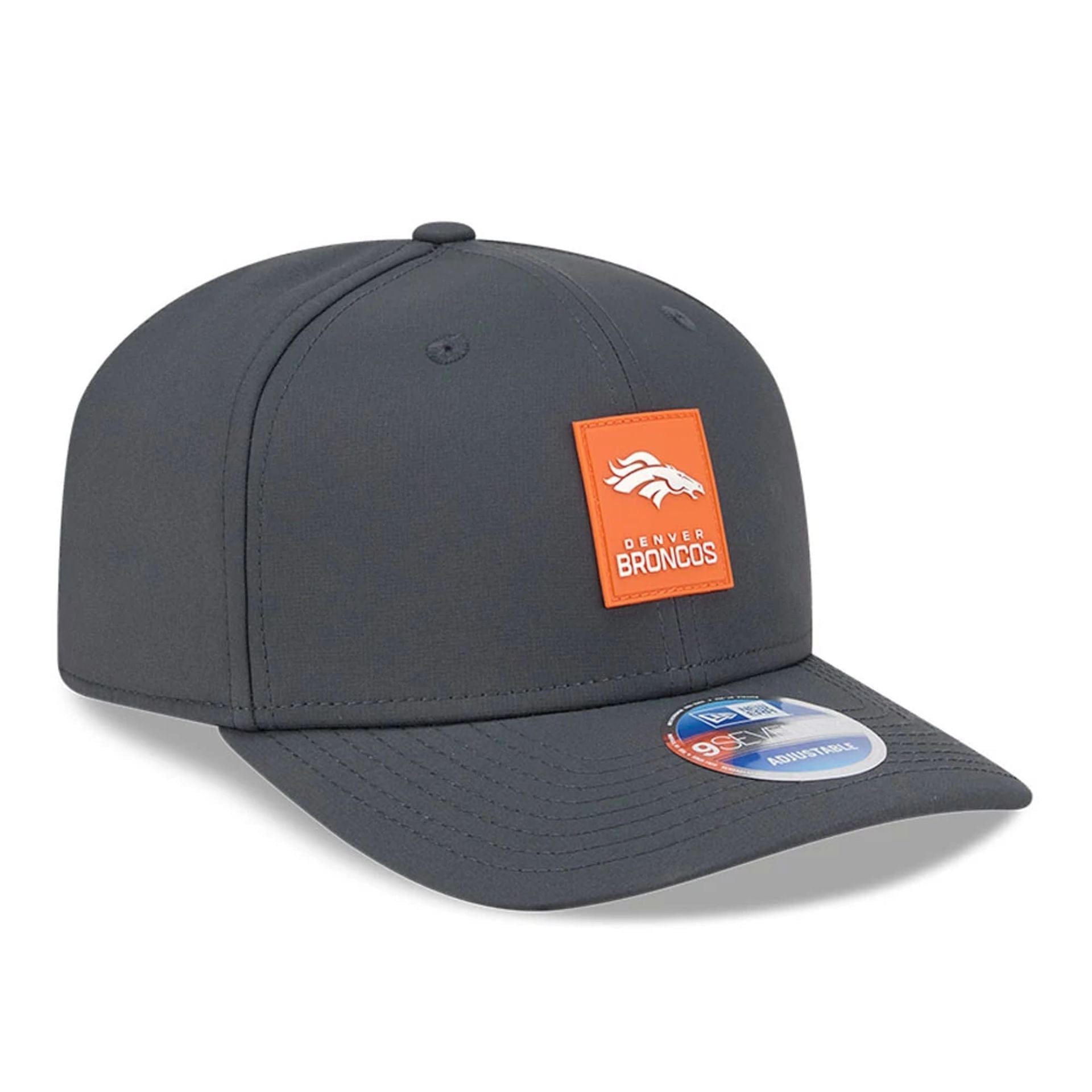 This is a Denver Broncos NFL Sideline 2025 Charcoal 9SEVENTY Stretch Snap Adjustable Cap 4