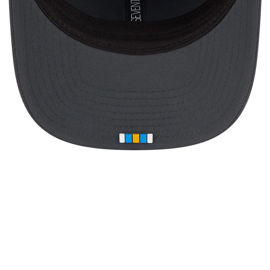 This is a LA Chargers NFL Sideline 2025 Charcoal 9SEVENTY Stretch Snap Adjustable Cap 2