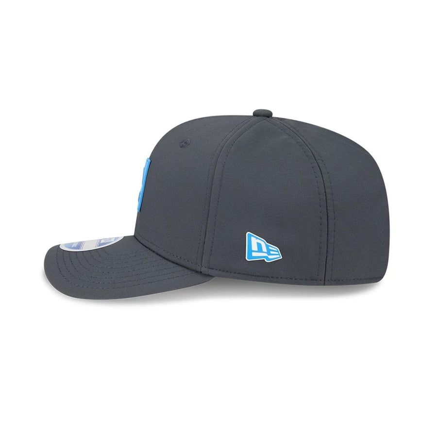 This is a LA Chargers NFL Sideline 2025 Charcoal 9SEVENTY Stretch Snap Adjustable Cap 6