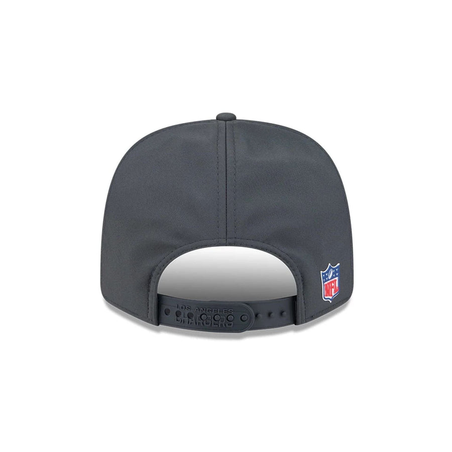 This is a LA Chargers NFL Sideline 2025 Charcoal 9SEVENTY Stretch Snap Adjustable Cap 7