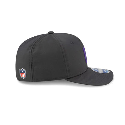 This is a Minnesota Vikings NFL Sideline 2025 Charcoal 9SEVENTY Stretch Snap Adjustable Cap 6