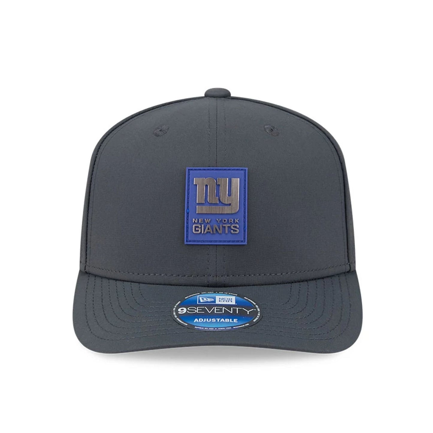 This is a New York Giants NFL Sideline 2025 Charcoal 9SEVENTY Stretch Snap Adjustable Cap 3