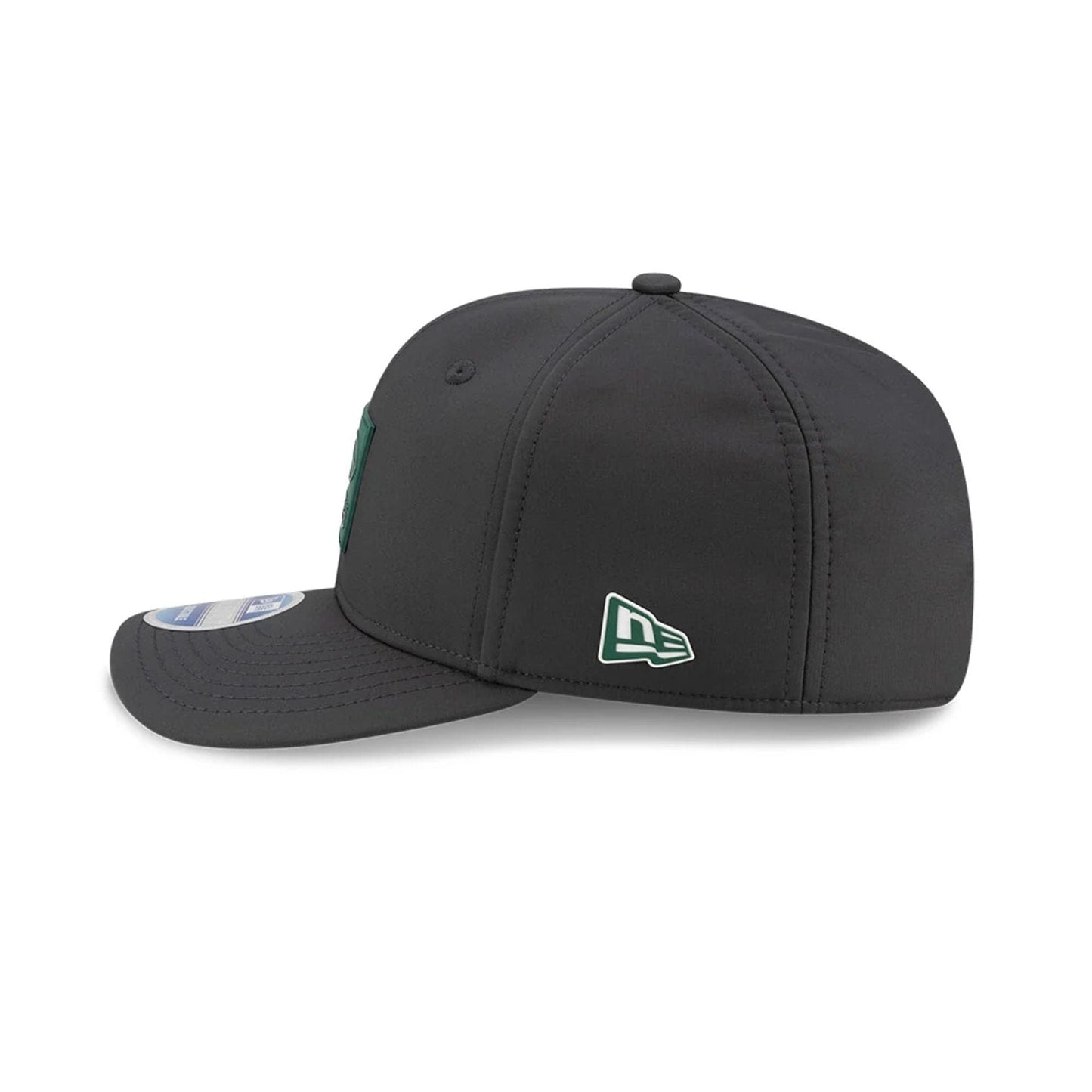 This is a New York Jets NFL Sideline 2025 Charcoal 9SEVENTY Stretch Snap Adjustable Cap 5