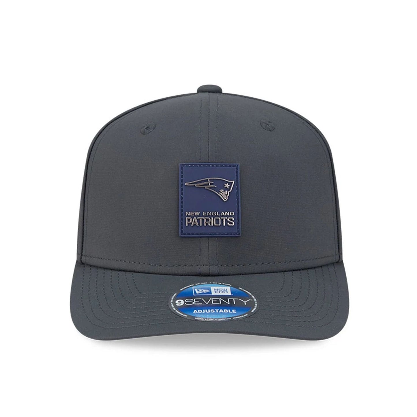 This is a New England Patriots NFL Sideline 2025 Charcoal 9SEVENTY Stretch Snap Adjustable Cap 3