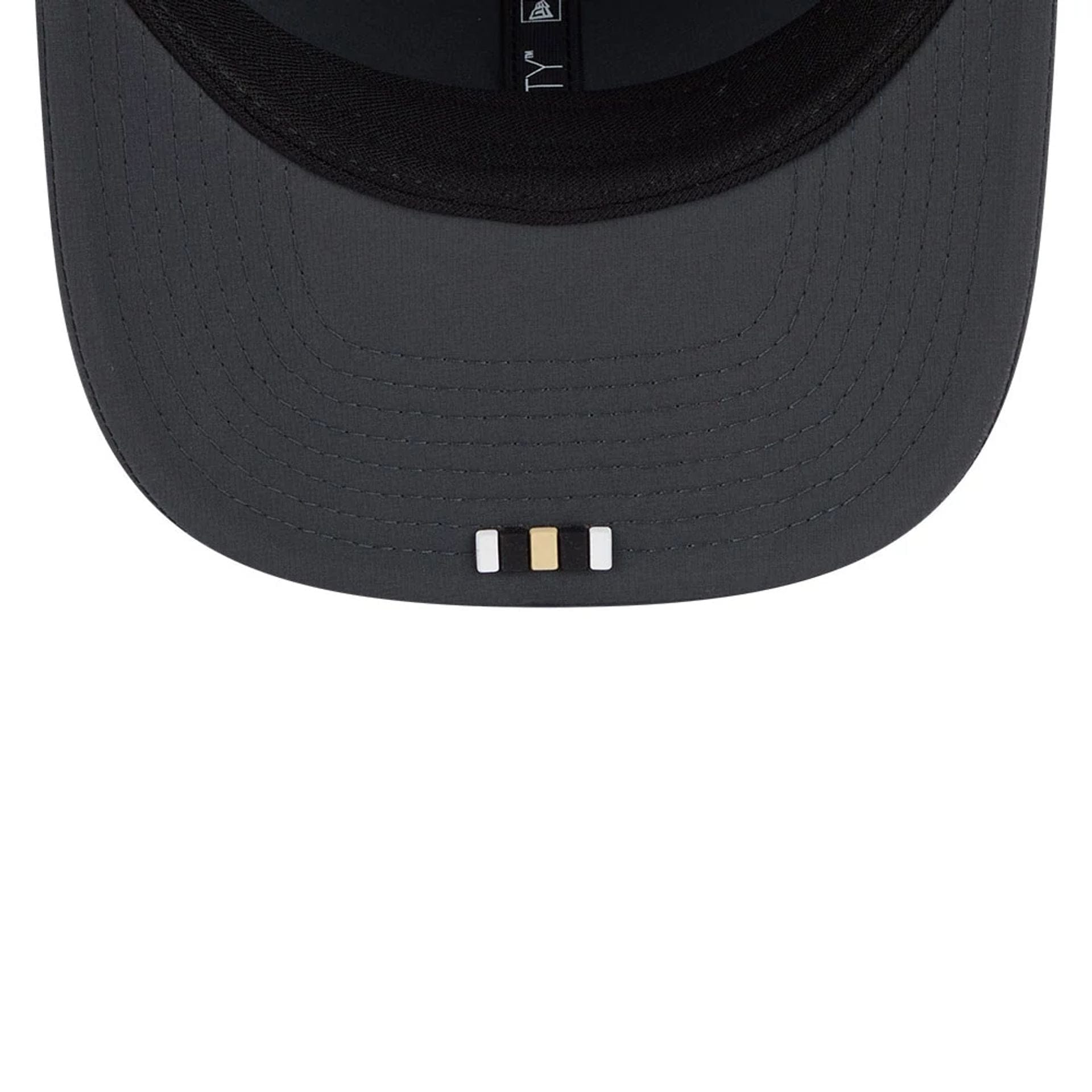 This is a New Orleans Saints NFL Sideline 2025 Charcoal 9SEVENTY Stretch Snap Adjustable Cap 2