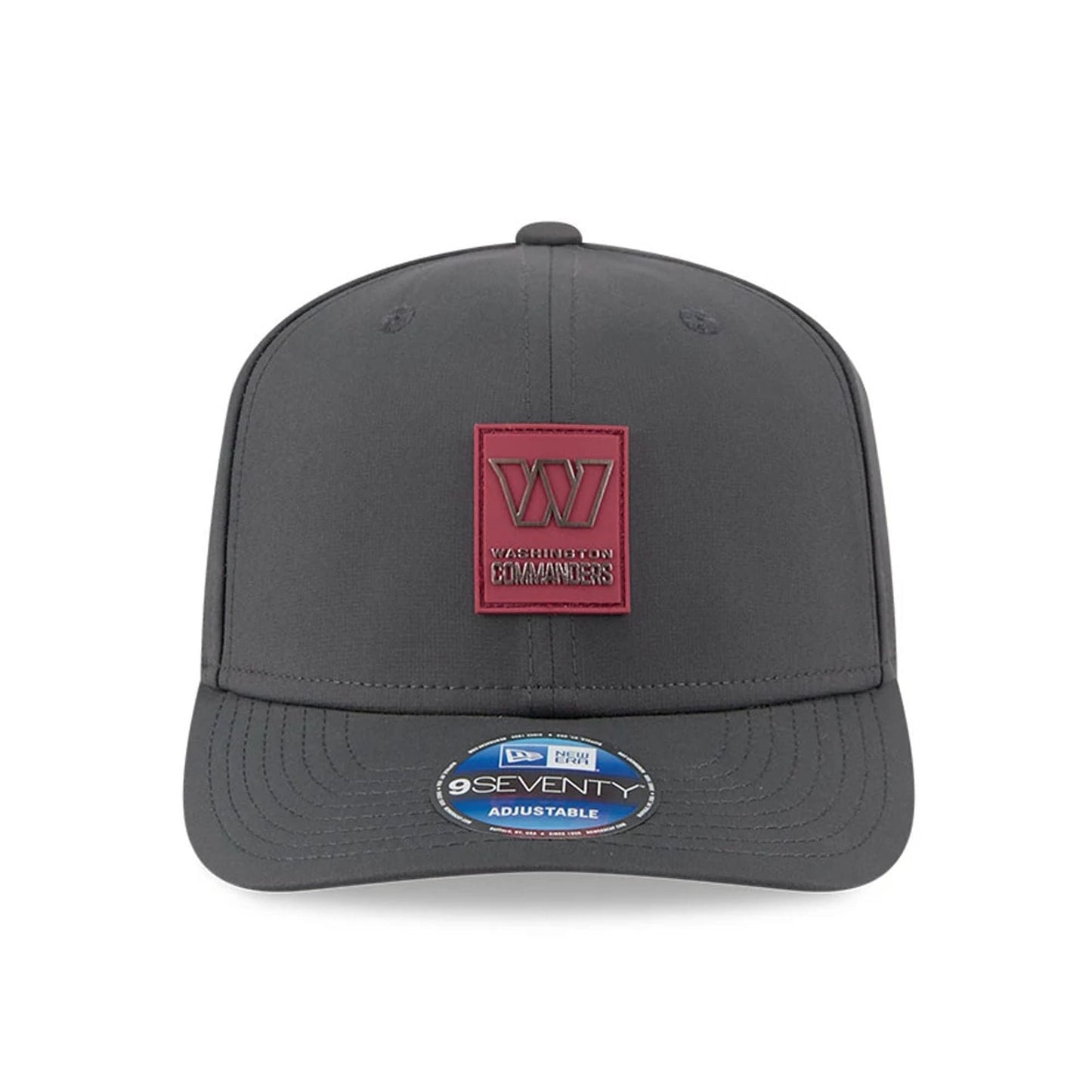 This is a Washington Commanders NFL Sideline 2025 Charcoal 9SEVENTY Stretch Snap Adjustable Cap 3
