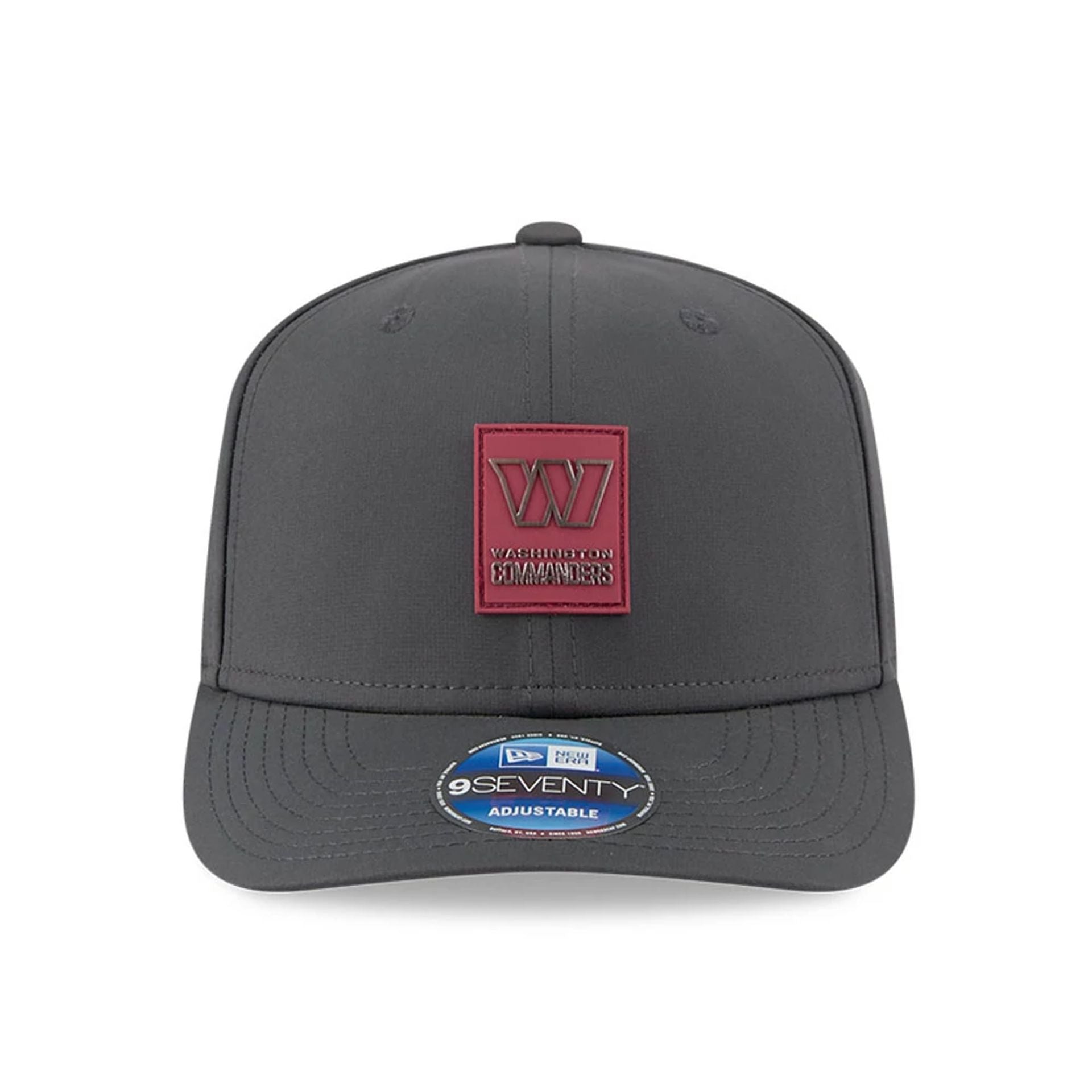 This is a Washington Commanders NFL Sideline 2025 Charcoal 9SEVENTY Stretch Snap Adjustable Cap 3