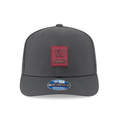 This is a Washington Commanders NFL Sideline 2025 Charcoal 9SEVENTY Stretch Snap Adjustable Cap 3