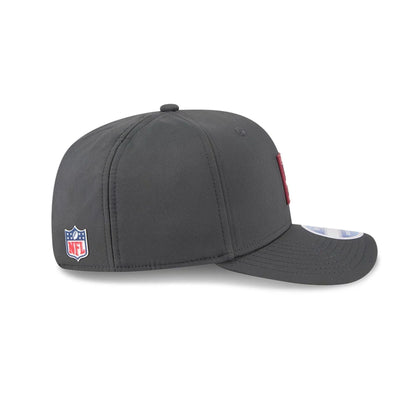 This is a Washington Commanders NFL Sideline 2025 Charcoal 9SEVENTY Stretch Snap Adjustable Cap 5