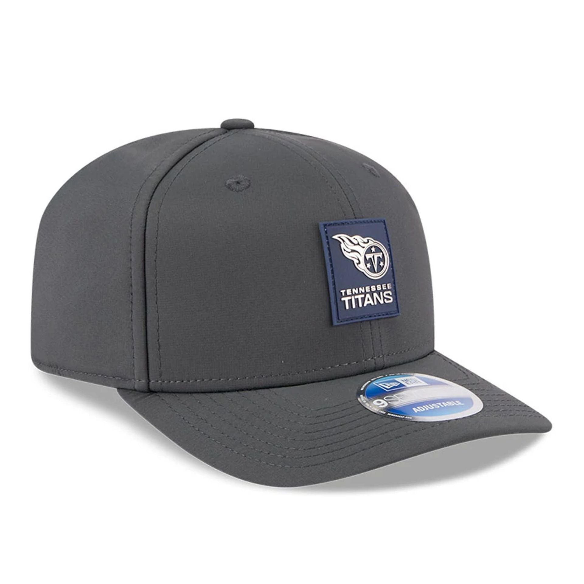 This is a Tennessee Titans NFL Sideline 2025 Charcoal 9SEVENTY Stretch Snap Adjustable Cap 4