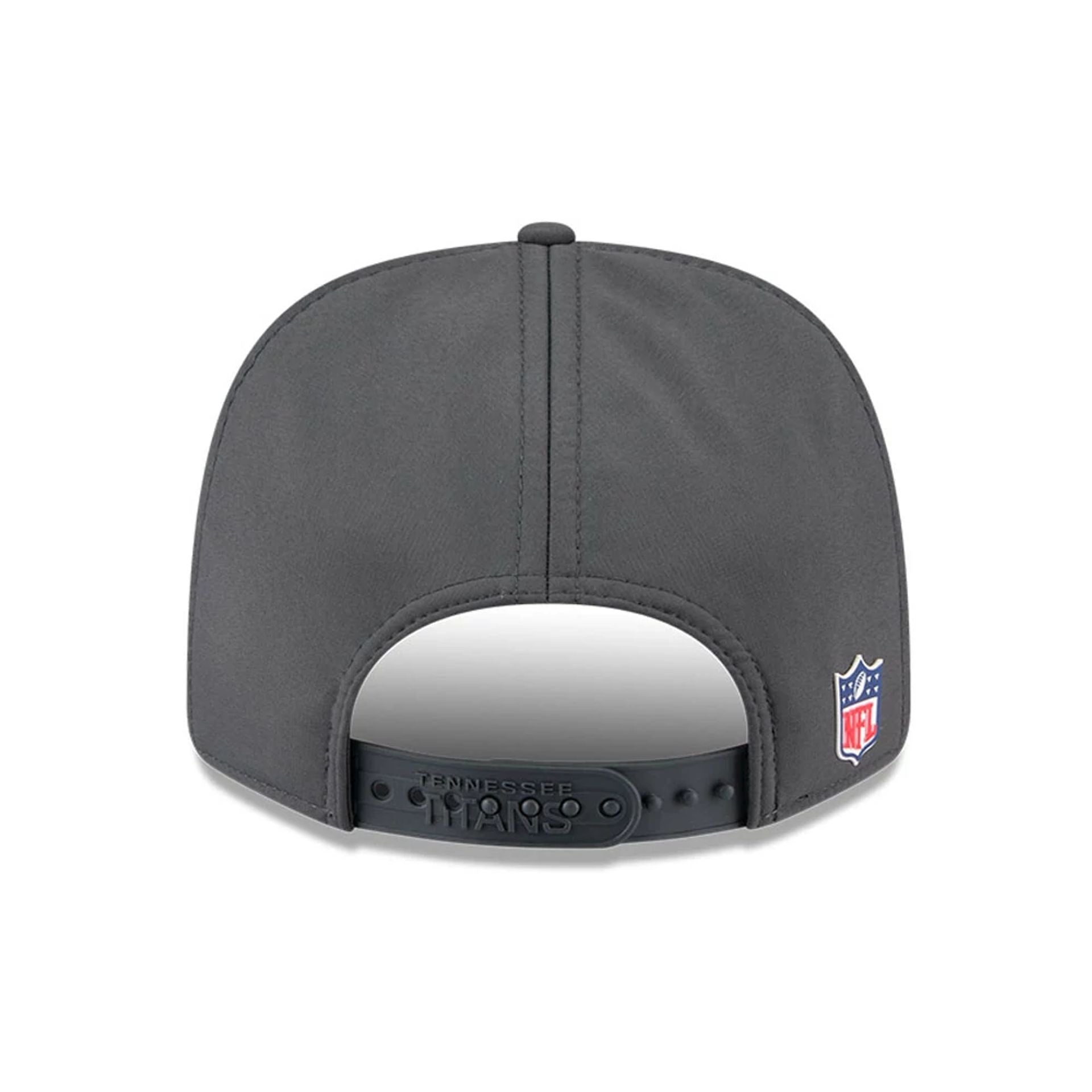 This is a Tennessee Titans NFL Sideline 2025 Charcoal 9SEVENTY Stretch Snap Adjustable Cap 7