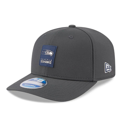 This is a Seattle Seahawks NFL Sideline 2025 Charcoal 9SEVENTY Stretch Snap Adjustable Cap 1