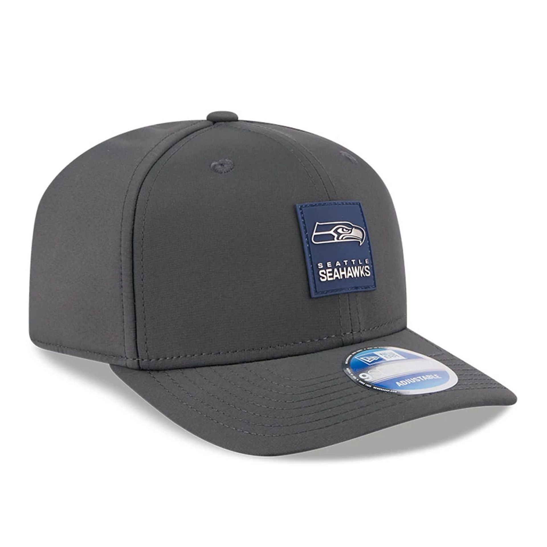 This is a Seattle Seahawks NFL Sideline 2025 Charcoal 9SEVENTY Stretch Snap Adjustable Cap 4