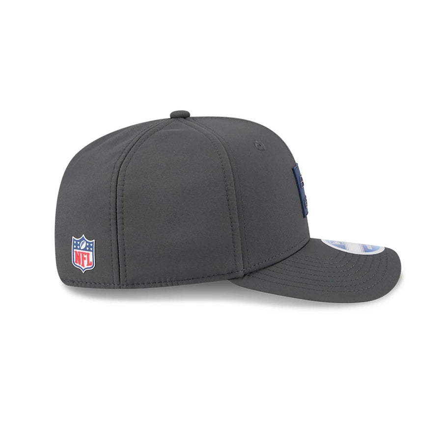 This is a Seattle Seahawks NFL Sideline 2025 Charcoal 9SEVENTY Stretch Snap Adjustable Cap 5