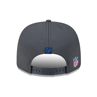 This is a Houston Texans NFL Sideline Charcoal 9SEVENTY Stretch Snap Adjustable Cap 8