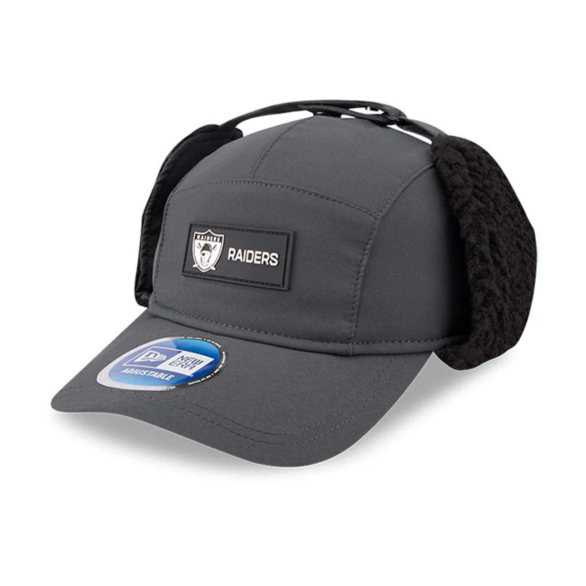 This is a Oakland Raiders NFL Sideline Charcoal Dogear Camper Adjustable Cap 1