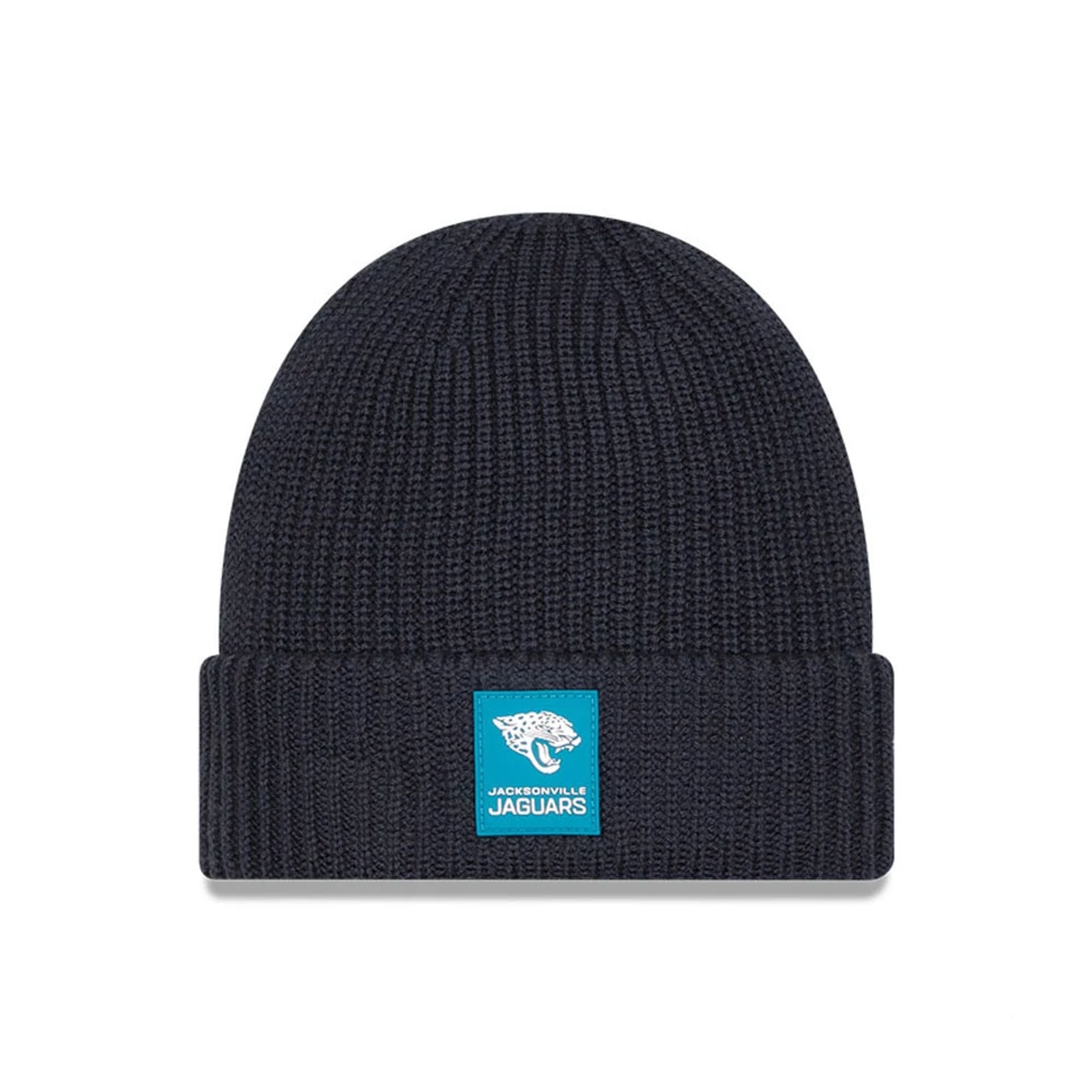 This is a Jacksonville Jaguars NFL Sideline 2025 Charcoal Cuff Knit Beanie Hat 1