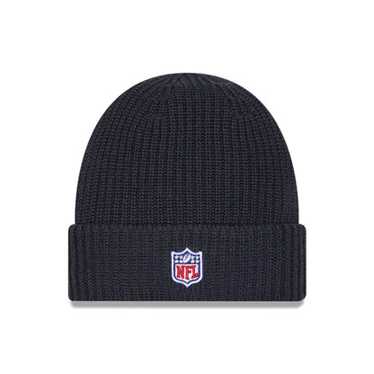 This is a Miami Dolphins NFL Sideline 2025 Charcoal Cuff Knit Beanie Hat 3