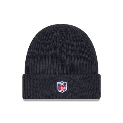 This is a Minnesota Vikings NFL Sideline 2025 Charcoal Cuff Knit Beanie Hat 3