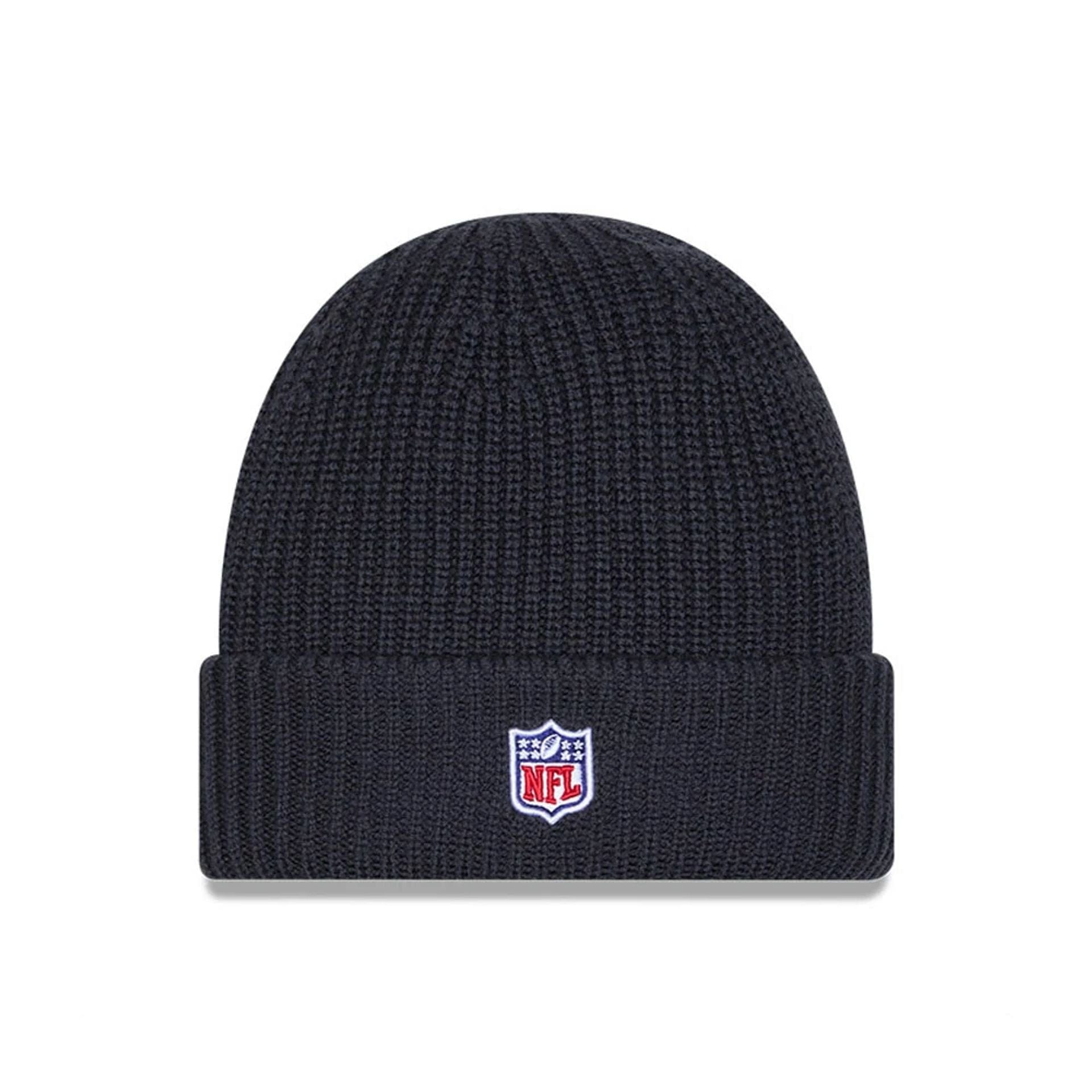This is a Minnesota Vikings NFL Sideline 2025 Charcoal Cuff Knit Beanie Hat 3