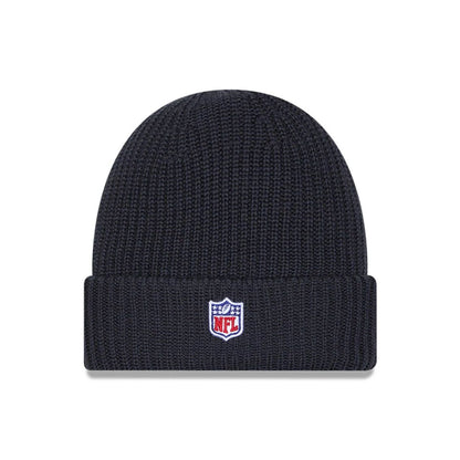 This is a LA Chargers NFL Sideline 2025 Charcoal Cuff Knit Beanie Hat 3
