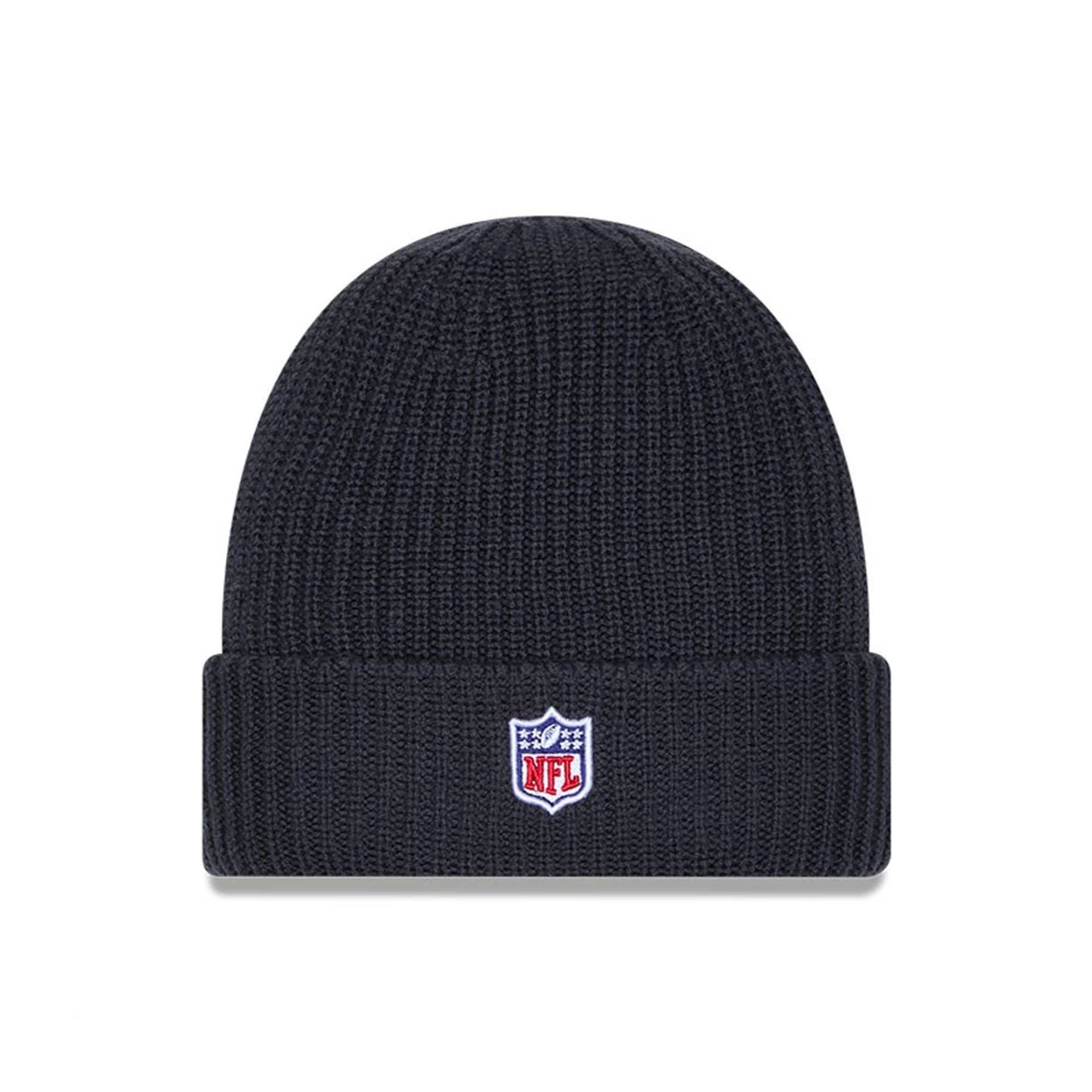 This is a Official Logo NFL Sideline 2025 Charcoal Cuff Knit Beanie Hat 3