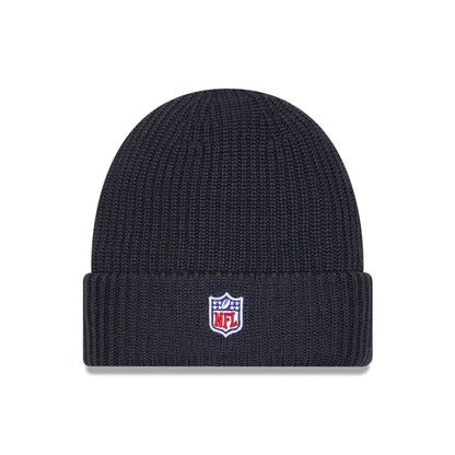 This is a San Francisco 49ers NFL Sideline 2025 Charcoal Cuff Knit Beanie Hat 3