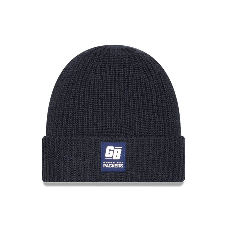 This is a Green Bay Packers NFL Sideline Charcoal Cuff knit Beanie Hat 1