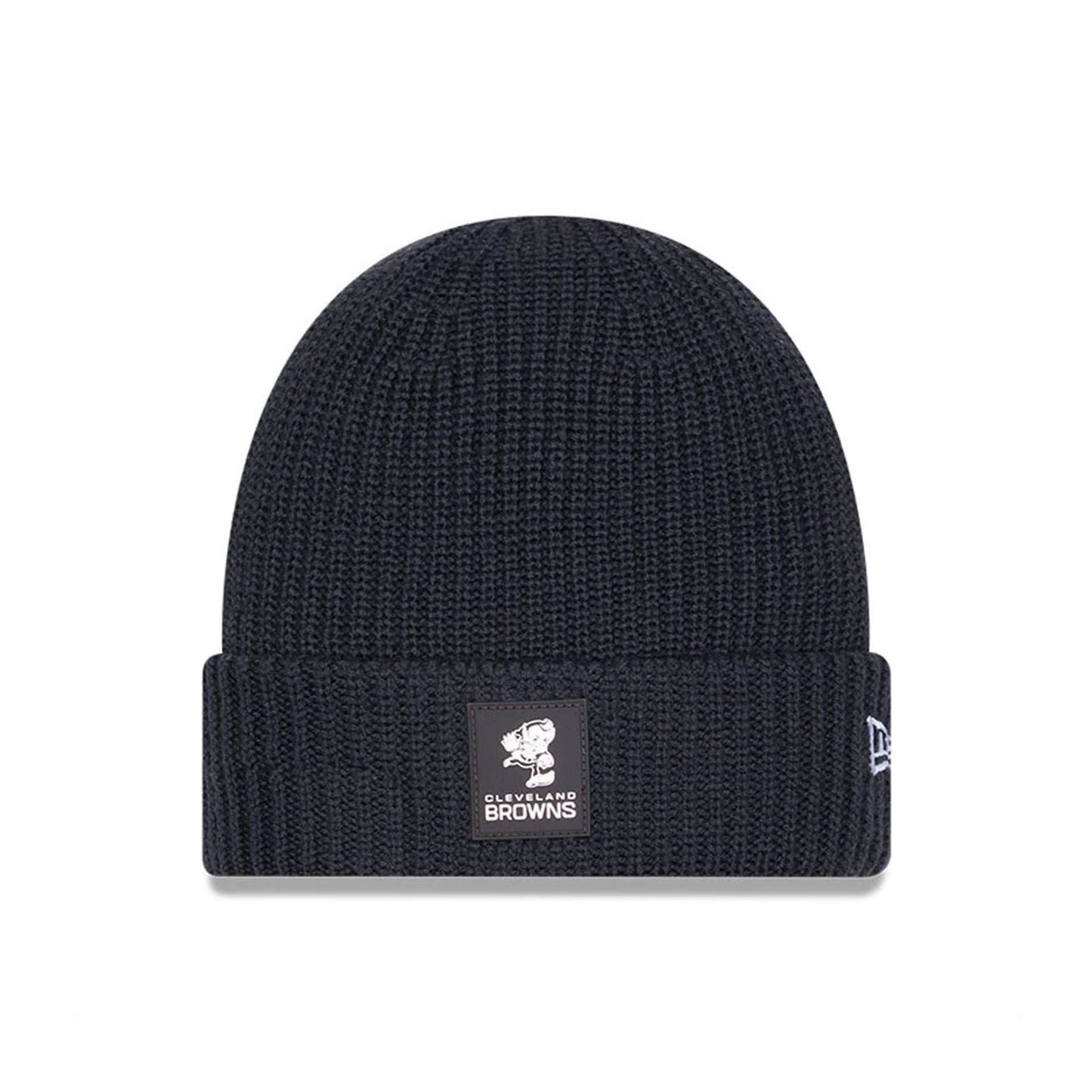 This is a Cleveland Browns NFL Sideline Charcoal Cuff knit Beanie Hat 1