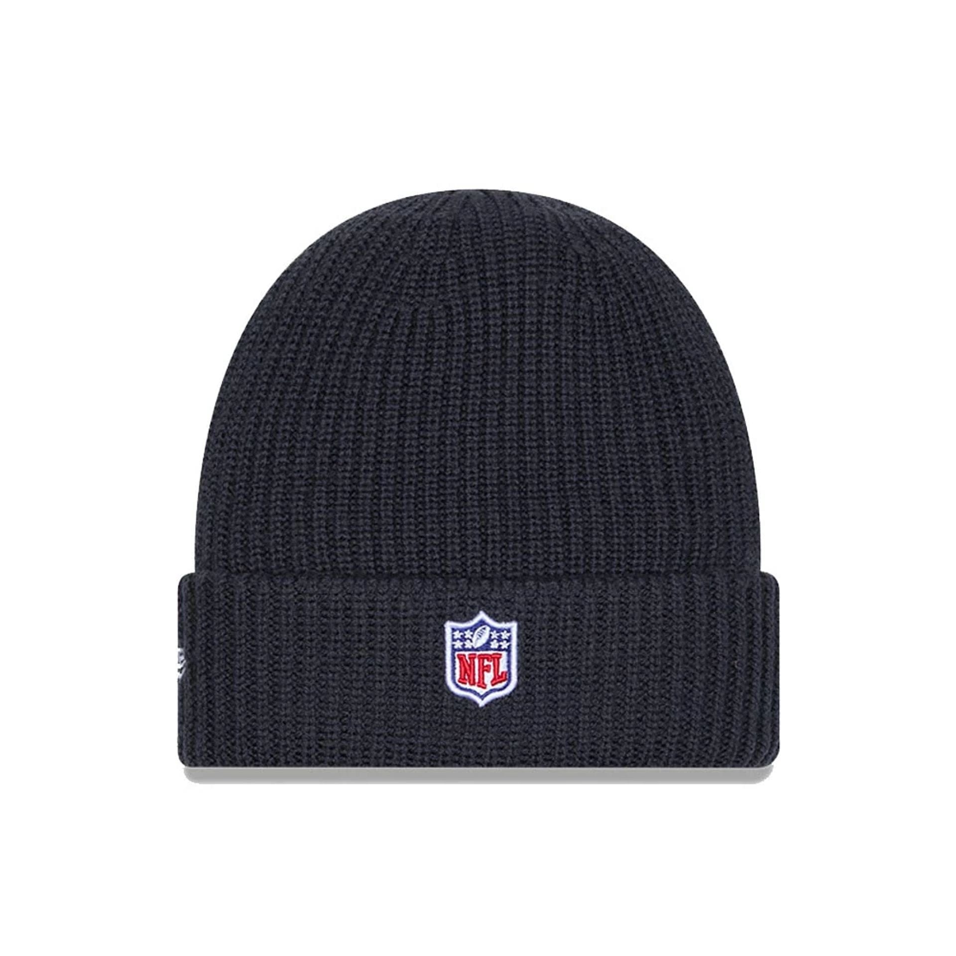 This is a New England Patriots NFL Sideline Charcoal Cuff knit Beanie Hat 3