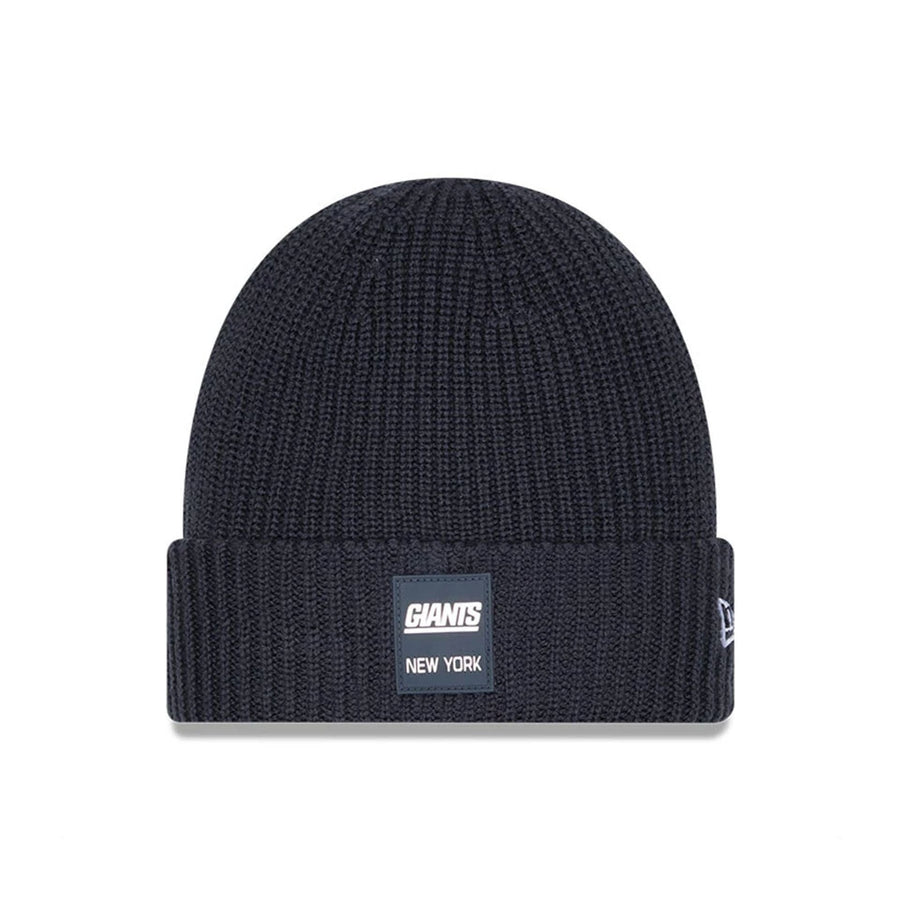 This is a New York Giants NFL Sideline Charcoal Cuff knit Beanie Hat 1