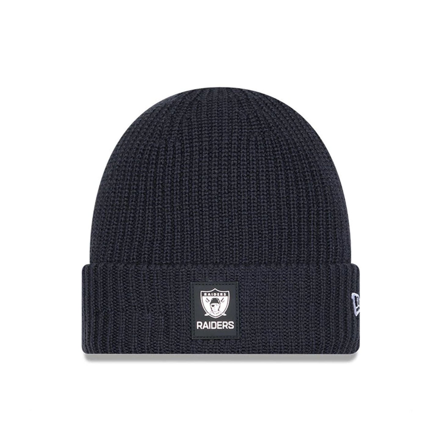 This is a Oakland Raiders NFL Sideline Charcoal Cuff knit Beanie Hat 1