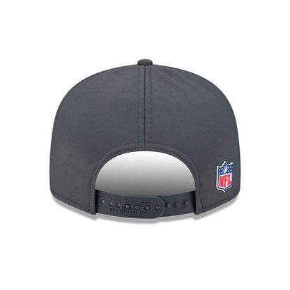 This is a Las Vegas Raiders NFL Sideline Charcoal 9FIFTY Split Panel Snapback Adjustable Cap 7