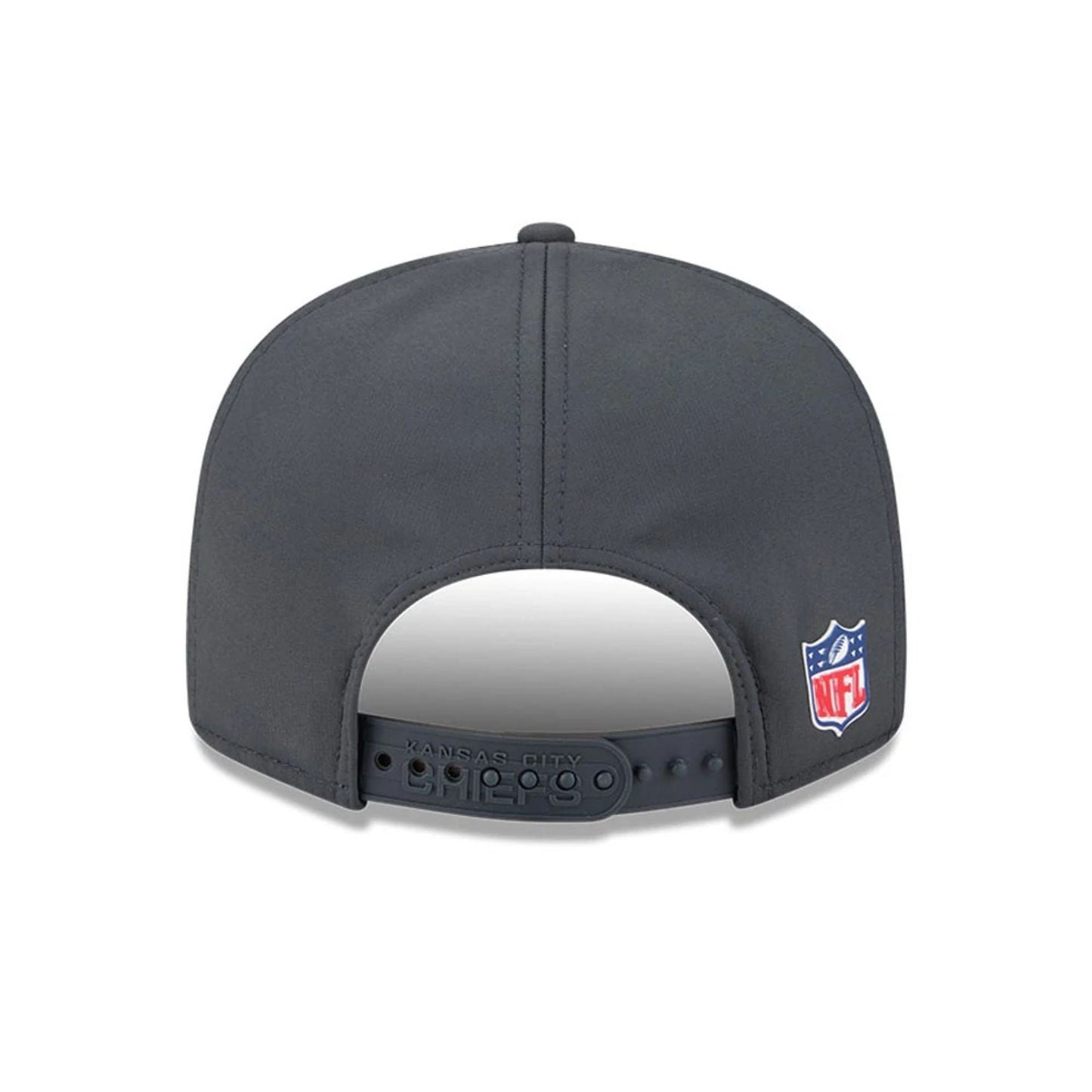 This is a Kansas City Chiefs NFL Sideline Charcoal 9FIFTY Split Panel Snapback Adjustable Cap 7