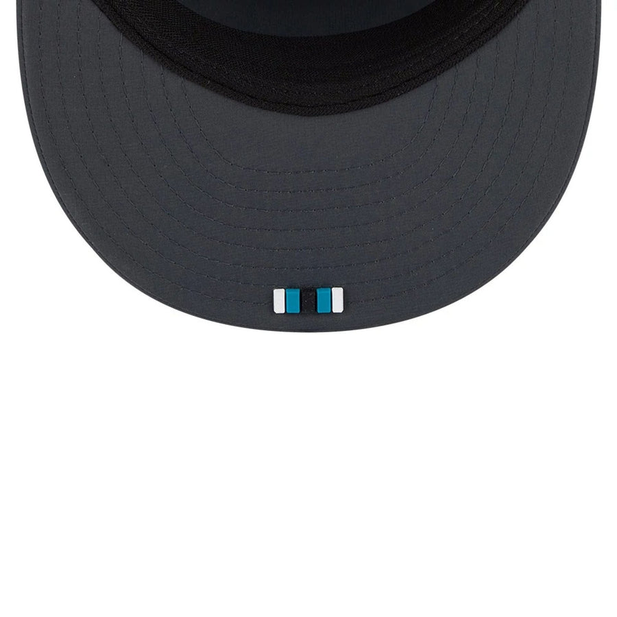 This is a Jacksonville Jaguars NFL Sideline Charcoal 9FIFTY Split Panel Snapback Adjustable Cap 2