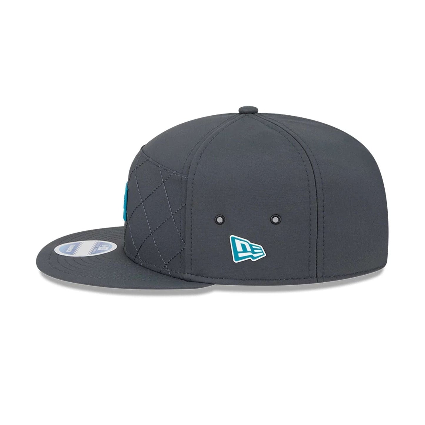This is a Jacksonville Jaguars NFL Sideline Charcoal 9FIFTY Split Panel Snapback Adjustable Cap 6