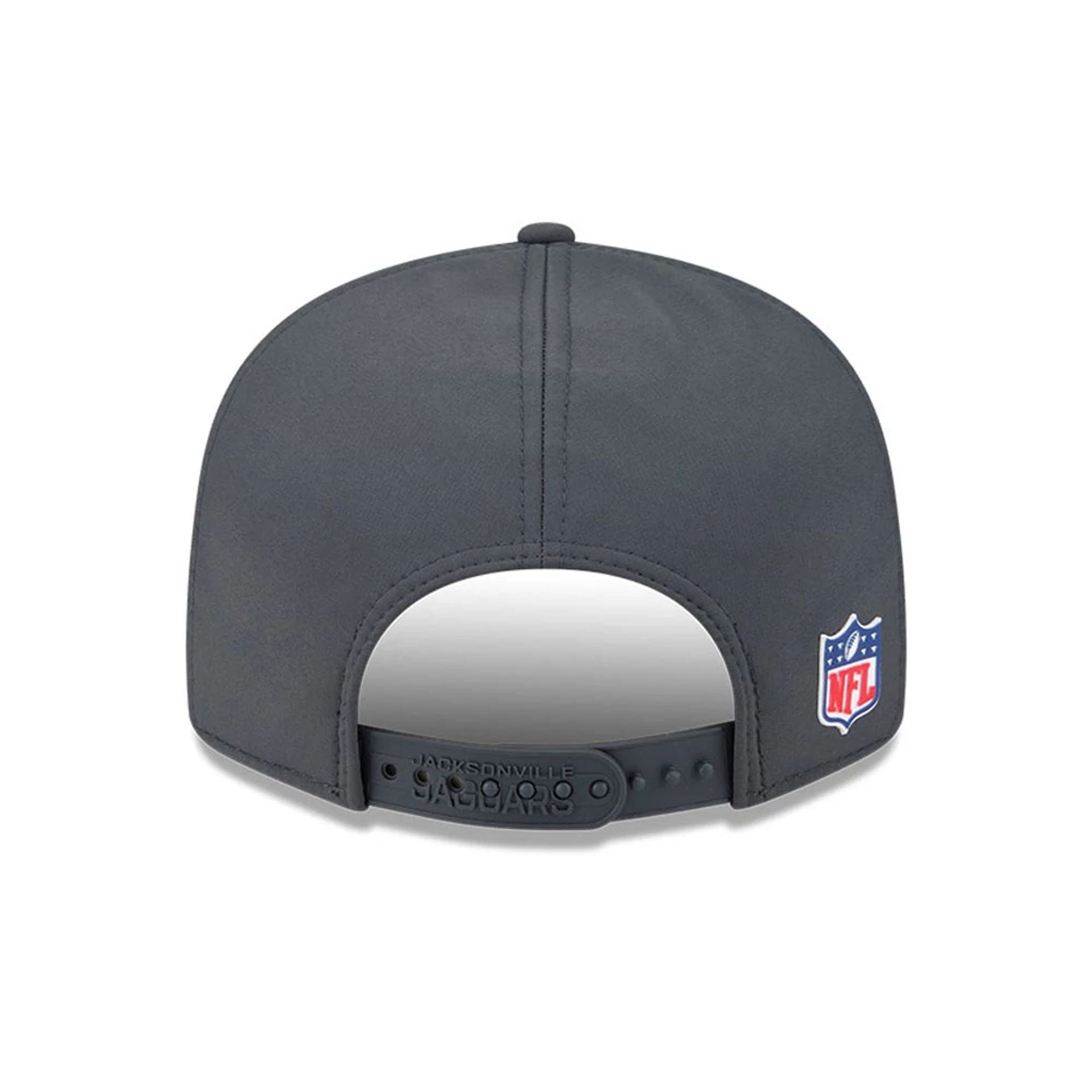 This is a Jacksonville Jaguars NFL Sideline Charcoal 9FIFTY Split Panel Snapback Adjustable Cap 7