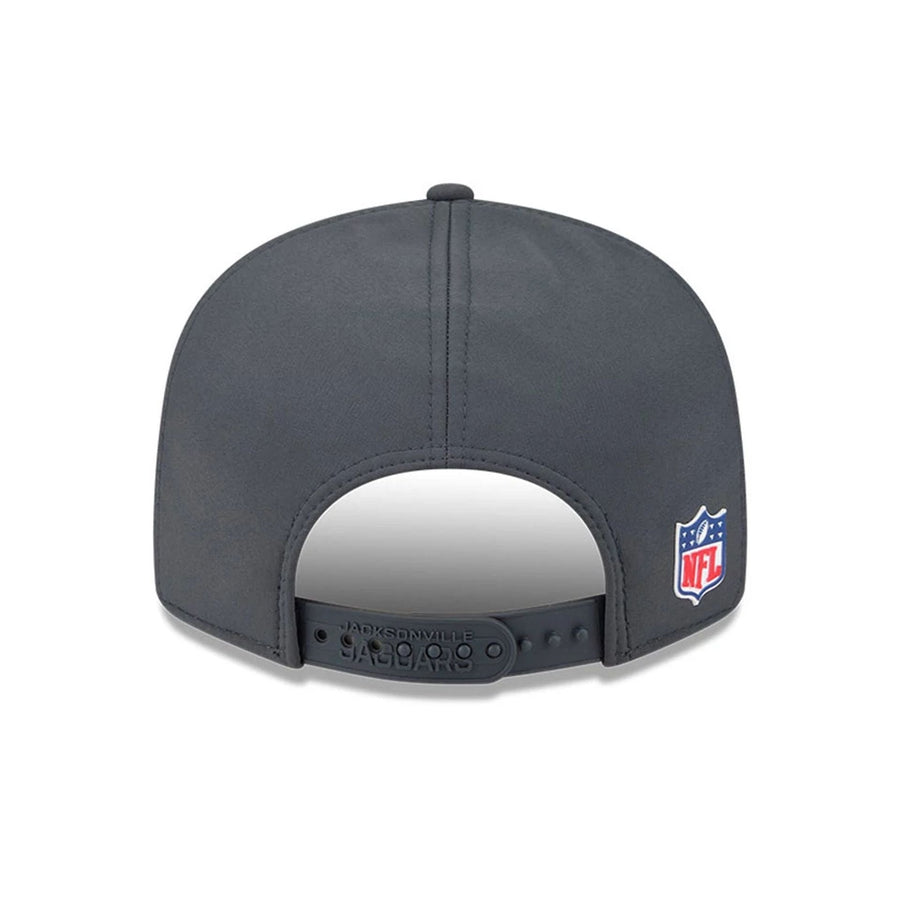 This is a Jacksonville Jaguars NFL Sideline Charcoal 9FIFTY Split Panel Snapback Adjustable Cap 7