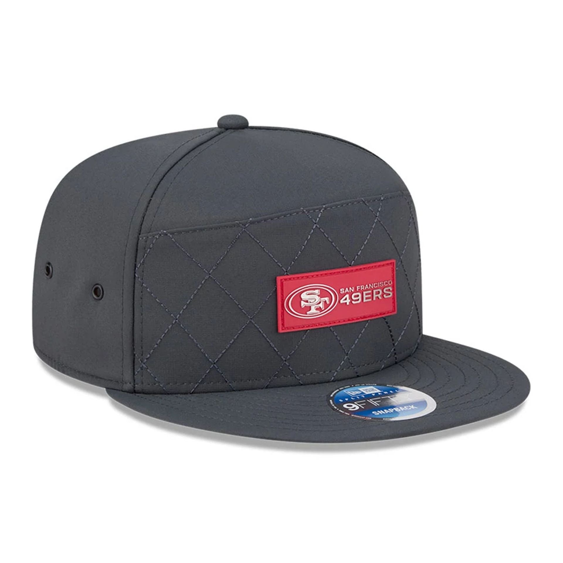 This is a San Francisco 49ers NFL Sideline Charcoal 9FIFTY Split Panel Snapback Adjustable Cap 4
