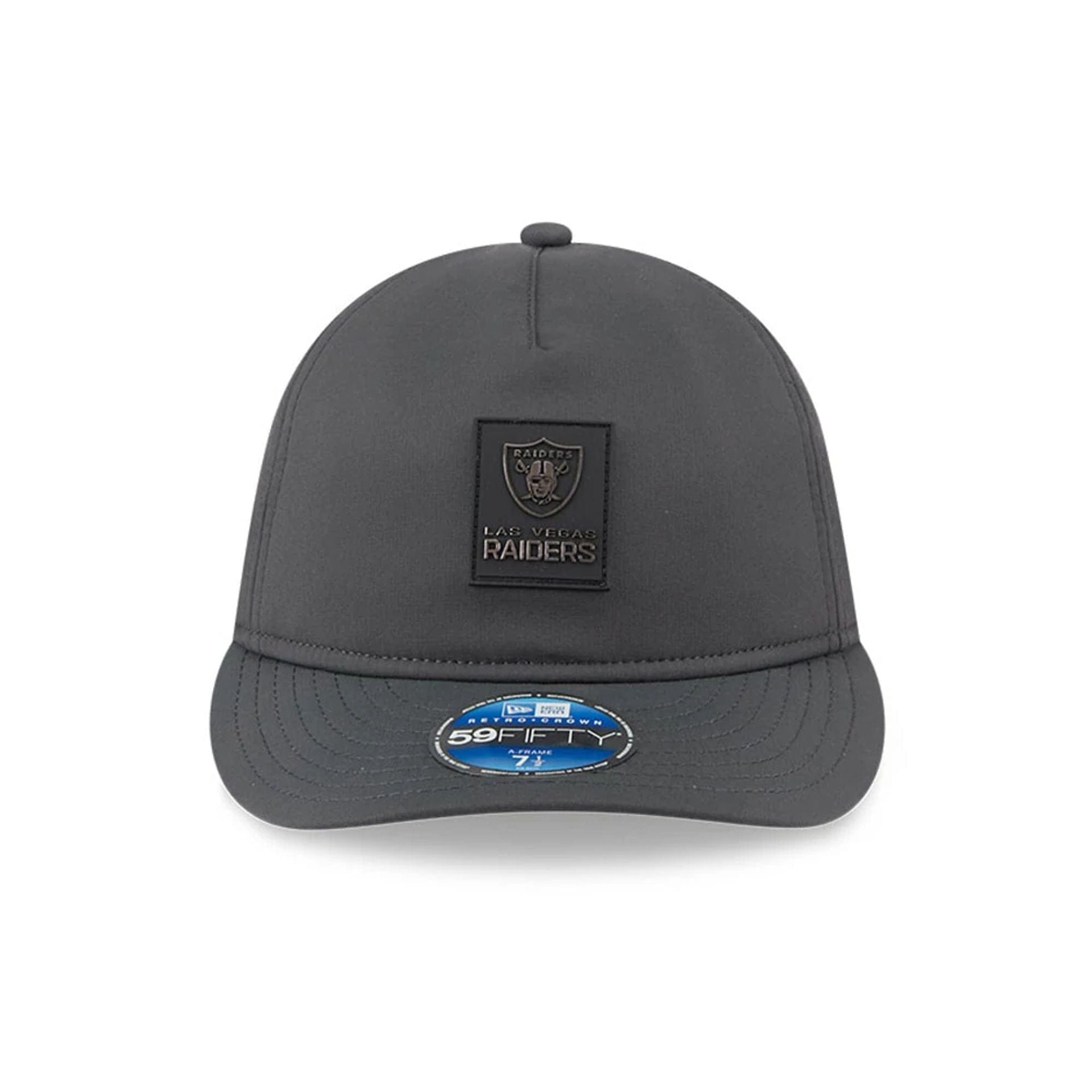 This is a Las Vegas Raiders NFL Sideline Charcoal Retro Crown 59FIFTY Fitted Cap 3